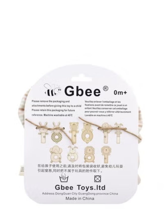 جبيه طقم ألعاب خشخيشات من القطن العضوي مصنوع من مواد عالية الجودة للأطفال، ألعاب تعليمية للأطفال الرضع - Image 3