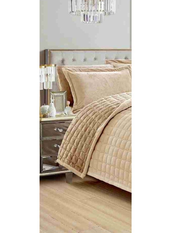 6 Pieces Winter Soft Plain Double Bedspread Set Quilt Size 240x200 cm Microfiber - Image 2