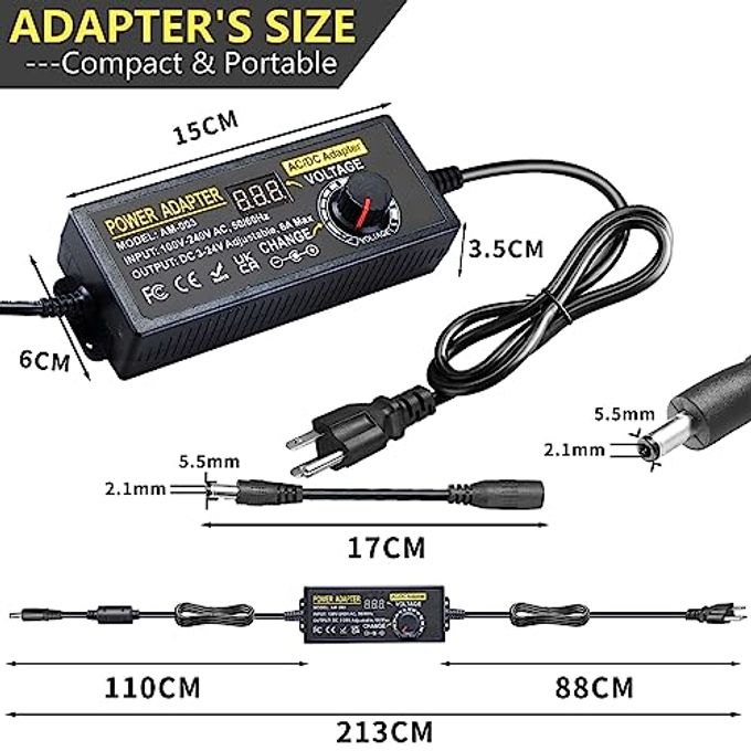 Meiyue 144W Adjustable Power Supply Adapter 3V~24V 6A Universal Variable Switching Power Adapter 100V-240V Ac To Dc Converter Transformer With 14 Tips&Polarity Converter3V 5V 6V 9V 12V 15V 16V 18V19V20V24V - Image 3