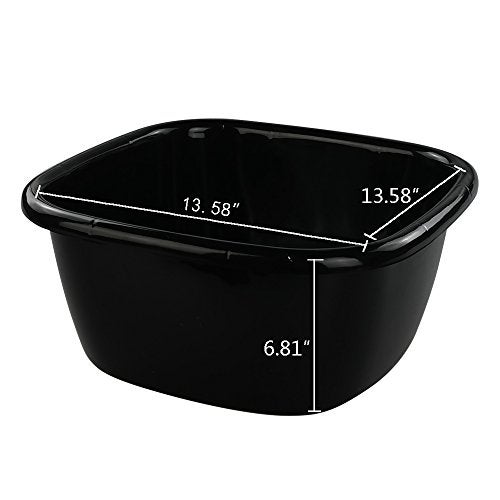 Qskely 3-PACK 16 Quart Plastic Wash Basin/Dish Pan Tub, Black - Image 2