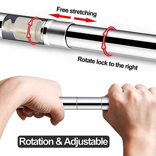 Quany Life Stretchable Corner Shower Curtain Rod - Drill Free Install 304 Stainless L Shaped 32-43" x 32-43",for Bathroom, Clothing Store（Free Curtain Hook ） - Image 4