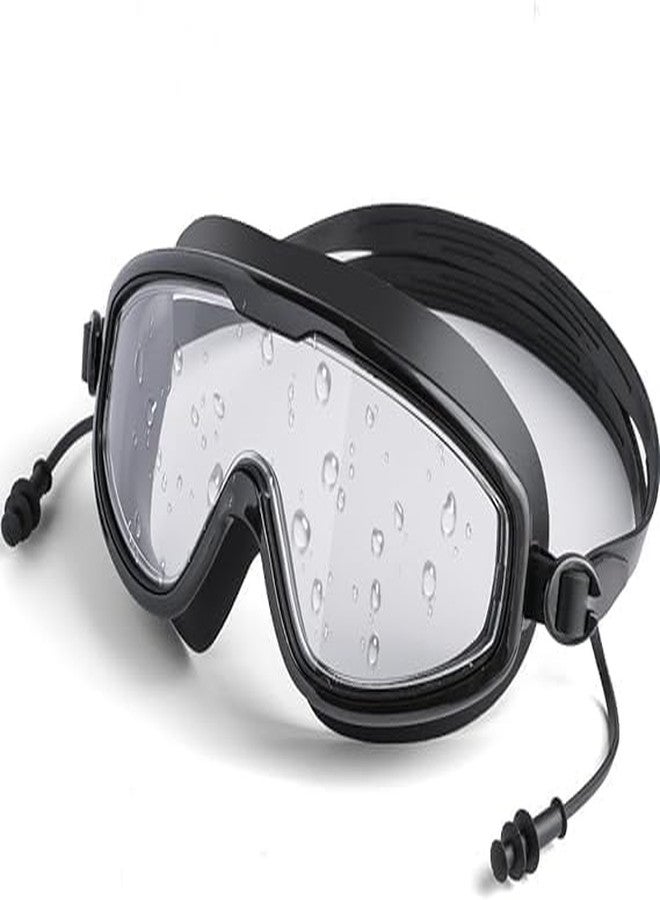 Spocco | Swimming Goggles for Kids with Ear Plugs | Big Frame, Leakproof, Anti-Fog Lenses for Boys & Girls - UV Protection & Adjustable Swim Googles for Young Swimmers | SG 100 | BLACK | 08 - Image 1