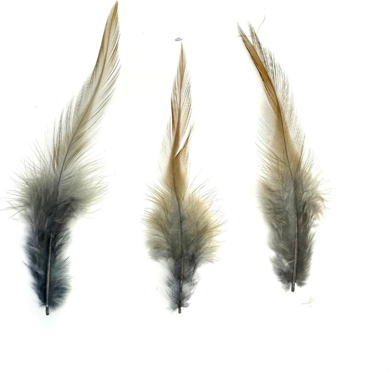 HAPPY FEATHER 100PCS Saddle Hackle Rooster Feather for Crafts, 5-7 inch Natural Pheasant Neck Feathers DIY Pendant Earrings Dream Catcher-Khaki - Image 3