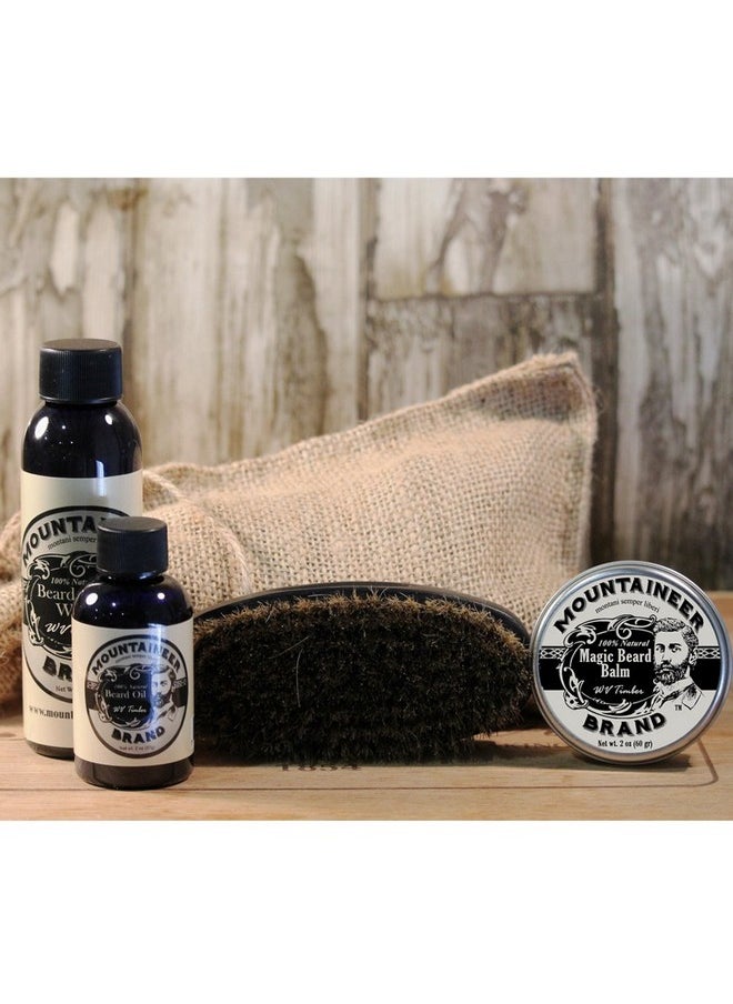 mountaineer brand - Beard Grooming Care Kit Gifts For Men Beard Oil (2Oz)Conditioning Balm (2Oz)Wash (4Oz)And Brush Mens Mustache Growth Kitessential Beard Kit For Men Wv Timber Scented - Image 1