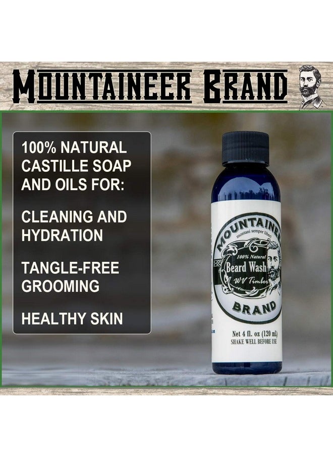 mountaineer brand - Beard Grooming Care Kit Gifts For Men Beard Oil (2Oz)Conditioning Balm (2Oz)Wash (4Oz)And Brush Mens Mustache Growth Kitessential Beard Kit For Men Wv Timber Scented - Image 1