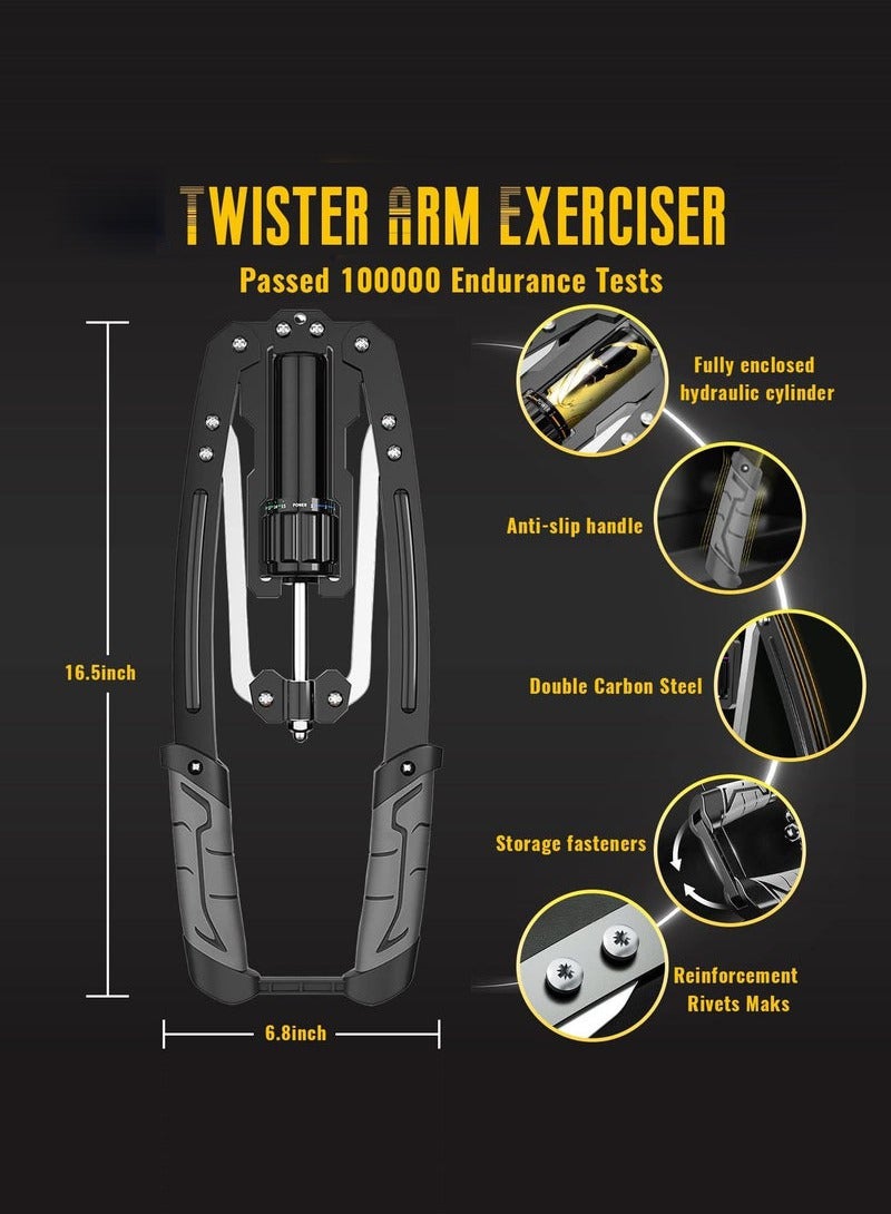 عربست جهاز تمارين الذراع الملتوية - قابل للتعديل بقوة هيدروليكية من 22 إلى 440 رطلاً/جهاز توسيع الصدر المنزلي/معدات اللياقة البدنية لتدريب عضلات الكتف/مقوي تمارين الذراع المعزز - Image 4