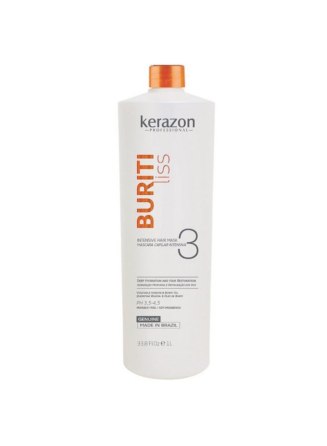 KERAZON Brazilian Keratin Intensive Hair Mask Deep Conditioner 33.8oz/1L Buriti Liss by KERAZON 