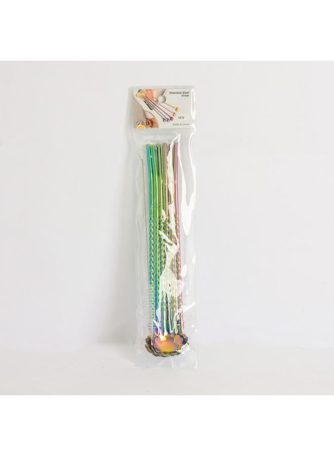 Akher el Ankoud Long Stainless Steel Cocktail Spoon Straw Set With Rose Shaped - Image 2