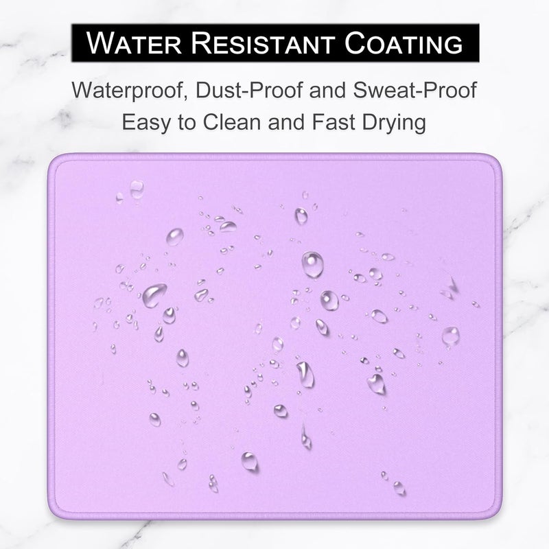 Hsurbtra Premium Textured Square Mouse Pad 10 x 8.4 Inches Stitched Edge Non-Slip Waterproof Rubber Cute Mouse Pad for Office Gaming (Purple) - Image 5