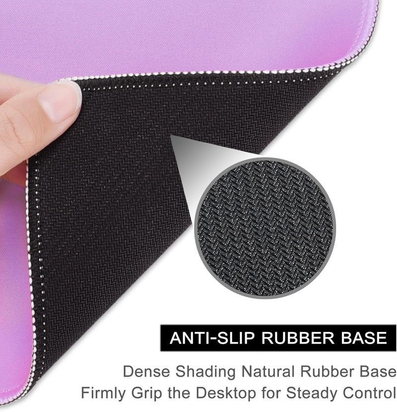 Hsurbtra Premium Textured Square Mouse Pad 10 x 8.4 Inches Stitched Edge Non-Slip Waterproof Rubber Cute Mouse Pad for Office Gaming (Purple) - Image 4