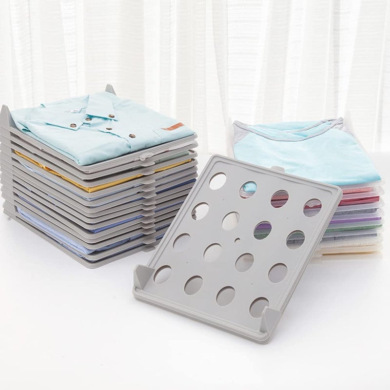 Wrixty Wrixty Clothes Wardrobe Oraganizer for Shirts TShirts Jeans Plastic Closet Drawer Organizer Cabinet Folding Board Storage Rack Travel Closet Organizer 6  - Image 1