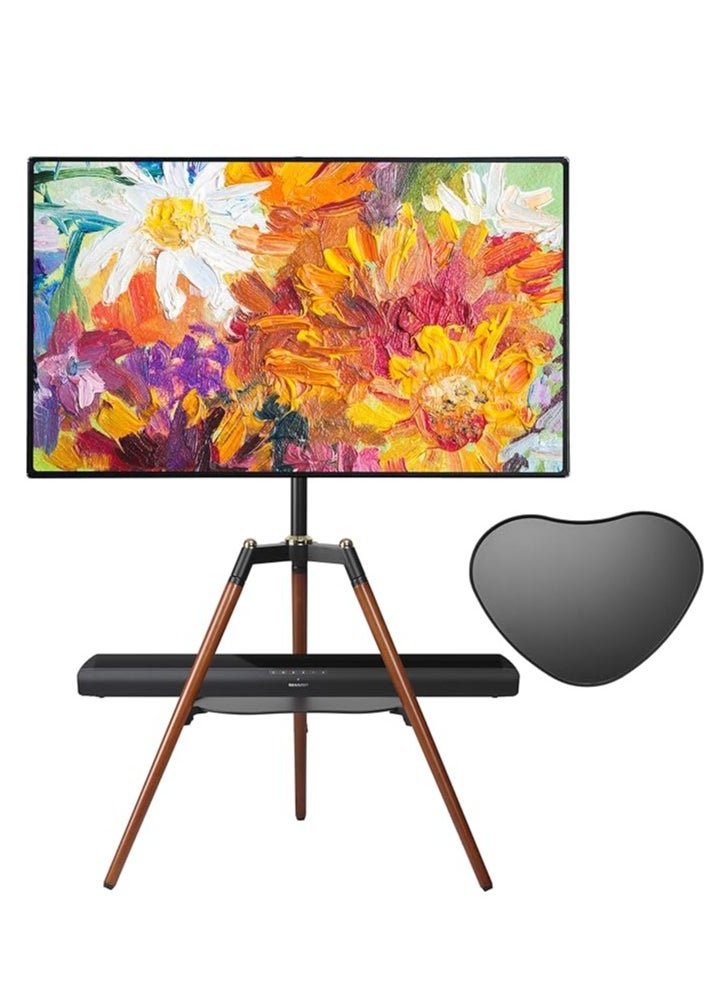 Hamood Universal Tripod TV Stand, Tripod Easel TV Stand for 32-65 inch LED LCD Screen Flat Curved Screen, Height Adjustable Studio TV Display Stand with 140° Swivel for Bedroom, Living Room, Corner TV Stand  - Image 1