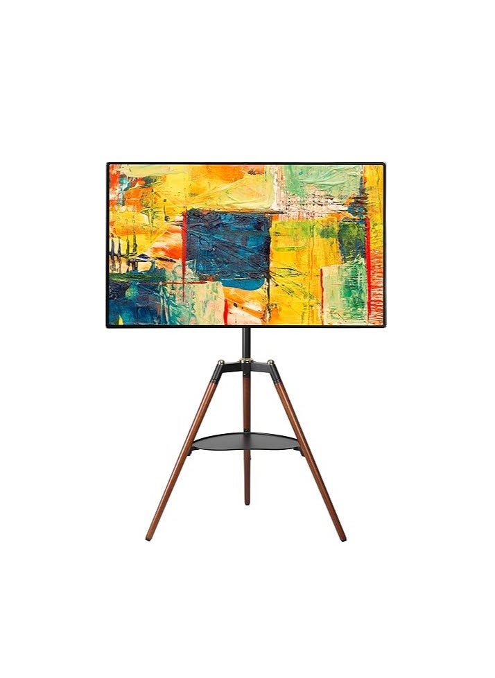 Hamood Universal Tripod TV Stand, Tripod Easel TV Stand for 32-65 inch LED LCD Screen Flat Curved Screen, Height Adjustable Studio TV Display Stand with 140° Swivel for Bedroom, Living Room, Corner TV Stand  - Image 2