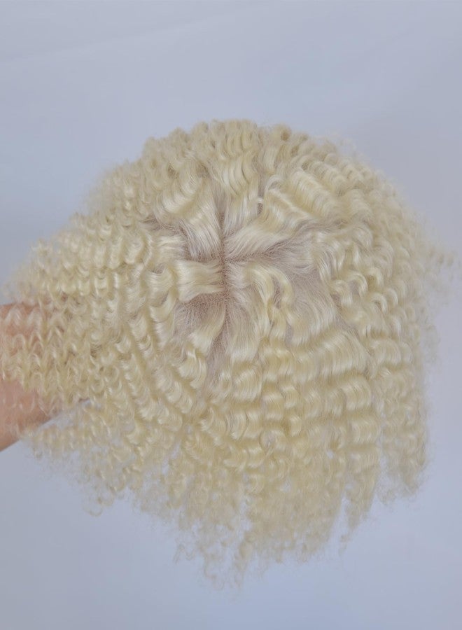 Voloria 10x8 inch Full Lace African Waves Hairpiece Afro Wave Curl Black Mens Toupee Brazilian Human Hair Replacement System Afro Wave Hairpieces 10MM White Color - Image 4