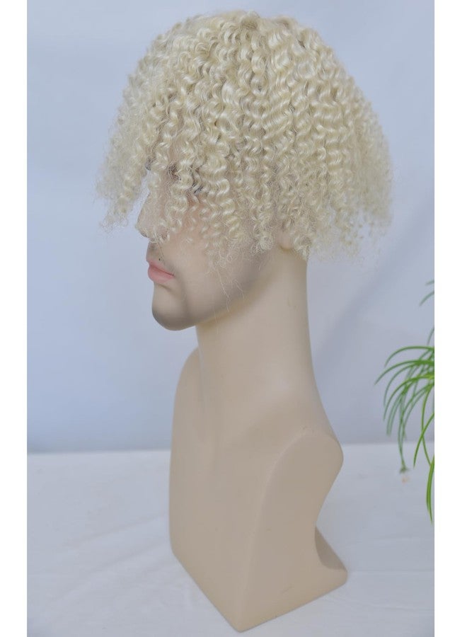 Voloria 10x8 inch Full Lace African Waves Hairpiece Afro Wave Curl Black Mens Toupee Brazilian Human Hair Replacement System Afro Wave Hairpieces 10MM White Color - Image 2