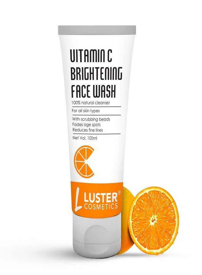 Luster Cosmetics Vitamin-C Brightening Face Wash | Helps to Reduces Skin Tightening & Deep Cleansing | Made With Organic Ingredients | For Glowing Skin Paraben Free - 100ml (Pack of 2) - Image 2