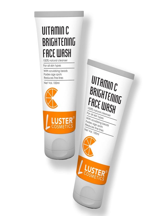 Luster Cosmetics Vitamin-C Brightening Face Wash | Helps to Reduces Skin Tightening & Deep Cleansing | Made With Organic Ingredients | For Glowing Skin Paraben Free - 100ml (Pack of 2) - Image 1
