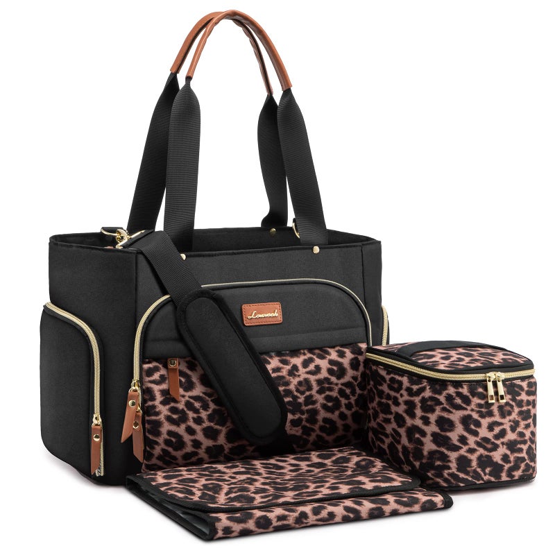 LOVEVOOK Breast Pump Bag & Diaper Tote - 3Pc Set for Breastfeeding Moms - Laptop Pocket, Cooler & Changing Pad - Fits Most Pumps - Image 1