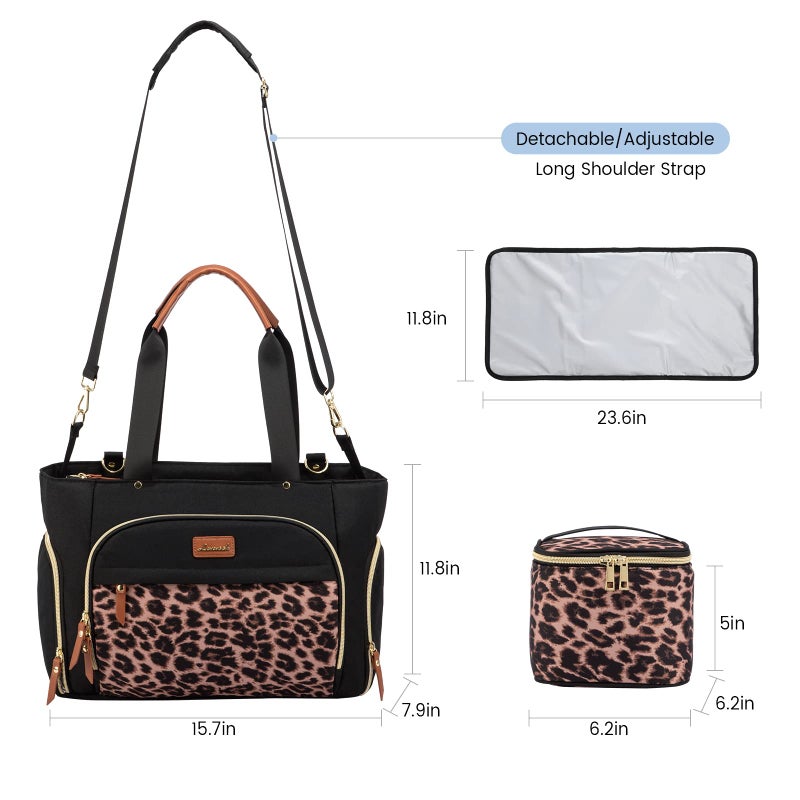 LOVEVOOK Breast Pump Bag & Diaper Tote - 3Pc Set for Breastfeeding Moms - Laptop Pocket, Cooler & Changing Pad - Fits Most Pumps - Image 5