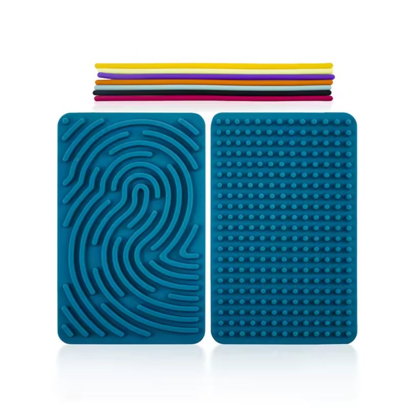 Sensory Board: 172*108*11.5mm Blue Food-Grade Silicone - Compact Lightweight Design Stress Relief Toy for Interactive Sensory Play, Child Intelligence Development - Image 2