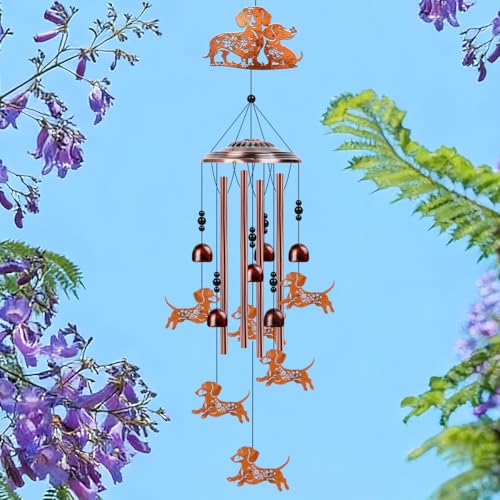 Riletese Dachshund Wind Chimes for Outside - Metal Windchimes Outdoors, Dachshund Gifts for Women/Men, Memorial/Birthday/Housewarming/Festival Gifts, Chimes for Garden Decor Patio Yard Outdoors - Image 2