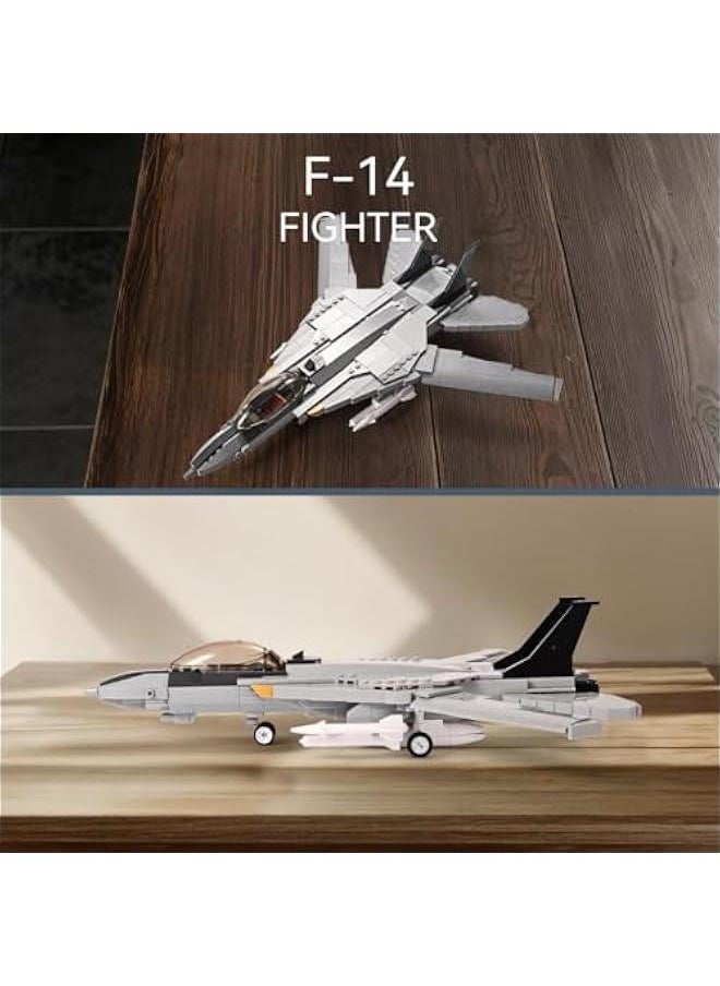 F-14D Fighter Tomcat Military Army Airplane Building Bricks Set with 1 Figure, 404 Pieces Air-Force Build Blocks Toy, Gift for Kid and Adult.  - Image 2