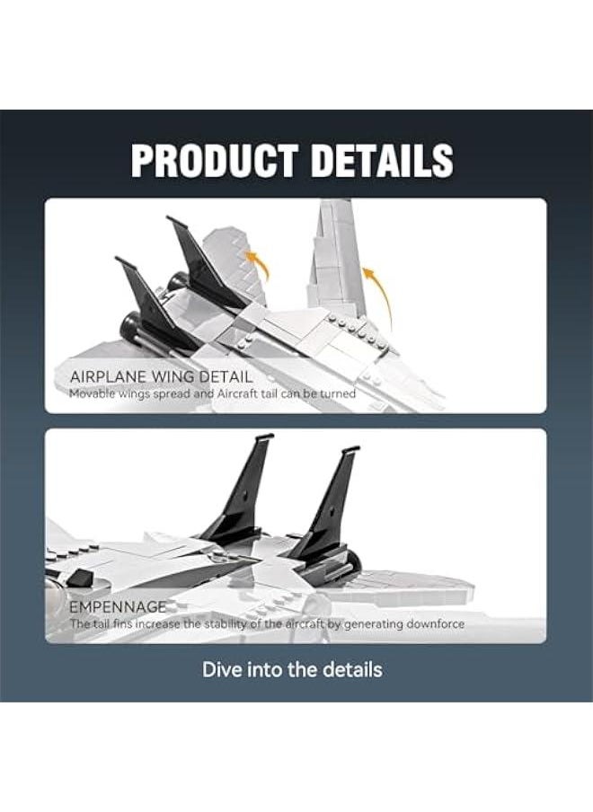 F-14D Fighter Tomcat Military Army Airplane Building Bricks Set with 1 Figure, 404 Pieces Air-Force Build Blocks Toy, Gift for Kid and Adult.  - Image 5