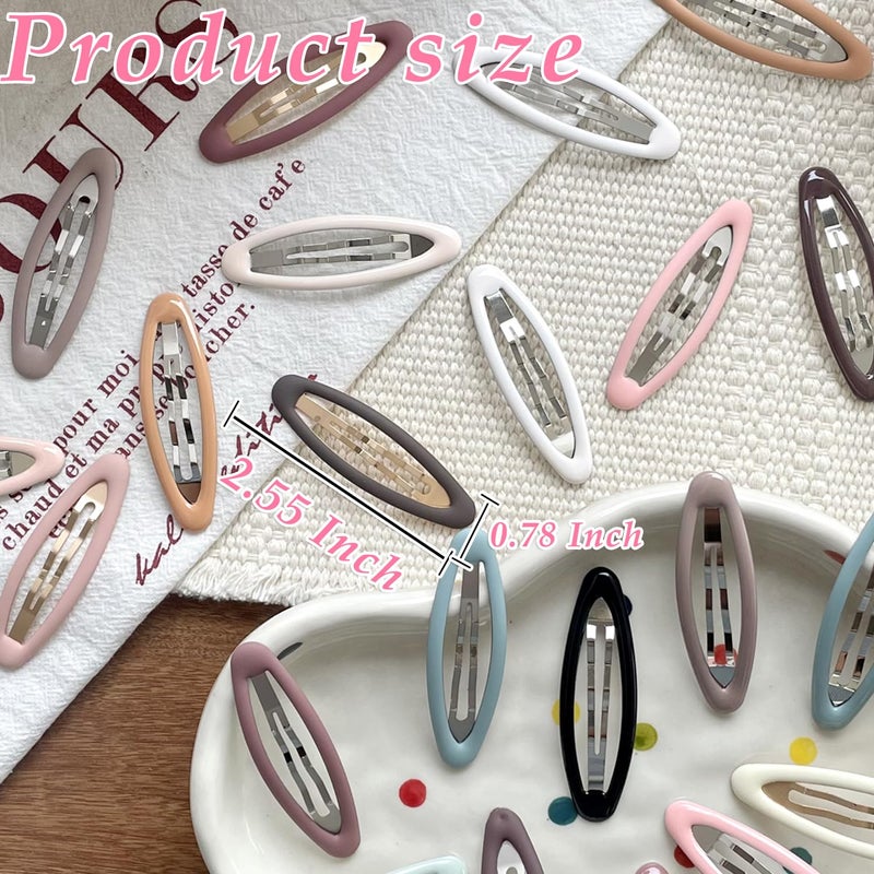 mythos 26 Pcs Metal ellipse Hair Clips No Slip for Women & Girls,Strong Hold Matte Hair Clips for Thick Hair & Thin Hair,Hair Barrettes for Women - Image 2