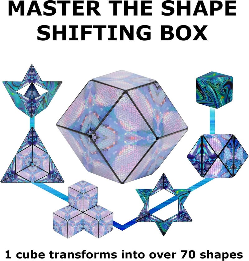 SHASHIBO Shape Shifting Box - STEM Magnetic Fidget Cube (Mystic Ocean) - Image 5