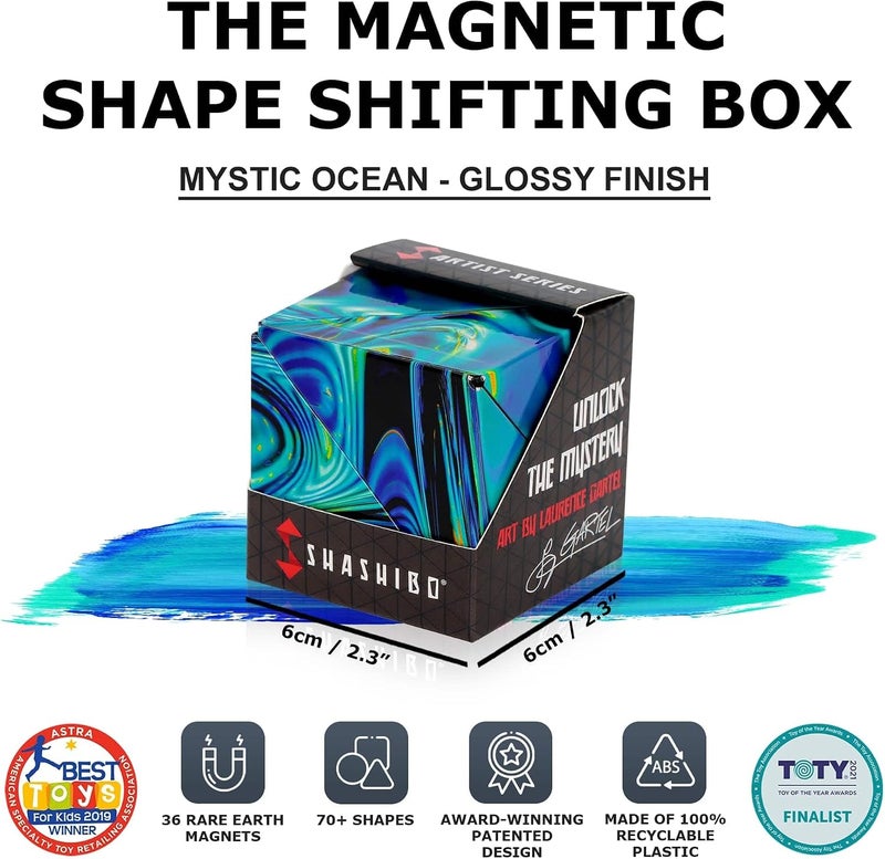 SHASHIBO Shape Shifting Box - STEM Magnetic Fidget Cube (Mystic Ocean) - Image 3