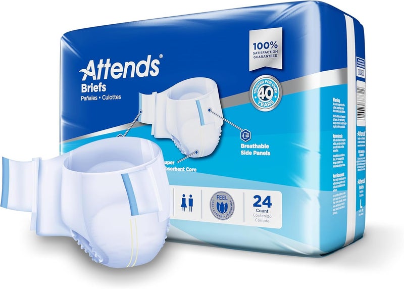 Attends DDA30 Adult Incontinence Briefs with Tab Closures Large 24ct Bag - Image 4