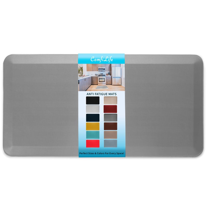 ComfiLife Anti Fatigue Floor Mat  34 Inch Thick Kitchen Mats for Floor Standing Desk Mat Kitchen Rug  Comfort at Home Office  Durable  Stain Resistant  NonSlip Bottom 20 x 39 Gray