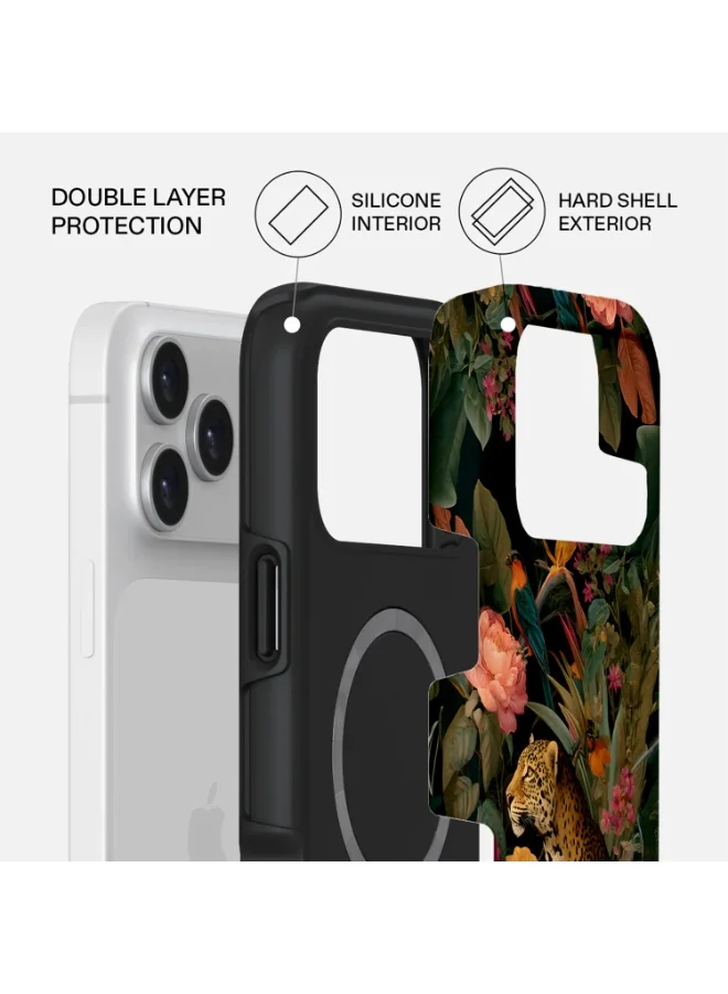 Mobcos Mobcos iPhone 17 Pro Jungle Safari Premium Case Compatible with Hybrid Dual-Layer Hard Shell + Silicone Protection - Scratch-Resistant Shockproof Mobile Cover