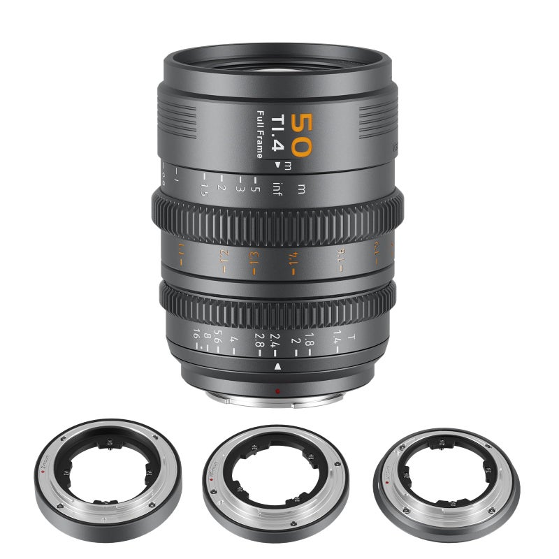 SIRUI VP1 Vision Prime 1 T14 Full Frame Cine Lens 50mm Manual Focus Cinema Lens with PreInstalled E Mount Interchangeable RFZL Mounts Metal Gray - Image 2