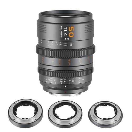 SIRUI VP1 Vision Prime 1 T14 Full Frame Cine Lens 50mm Manual Focus Cinema Lens with PreInstalled E Mount Interchangeable RFZL Mounts Metal Gray - Image 1