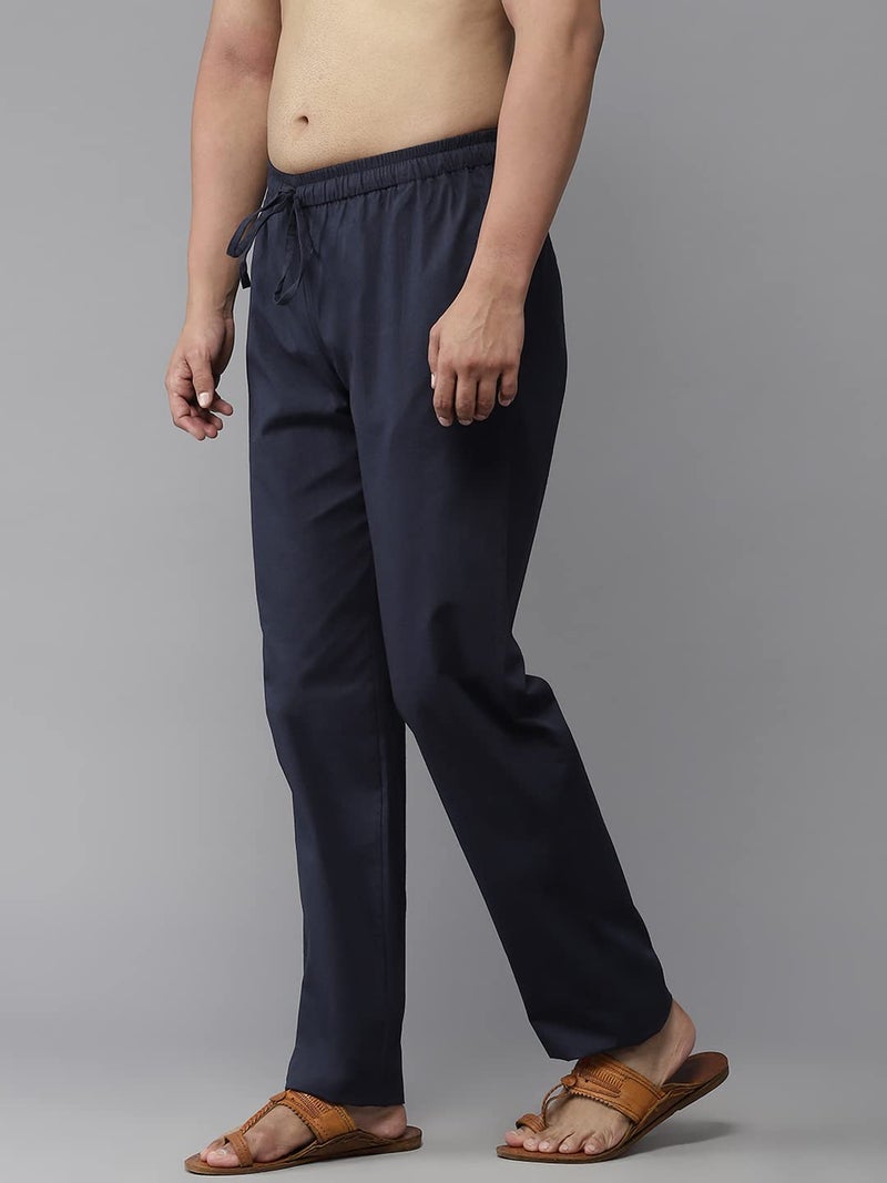 See Designs Men Deep Brown & Navy Blue Solid Pure Cotton Men's Pyjama (Pack of 2)_SDCBPJ168L - Image 3