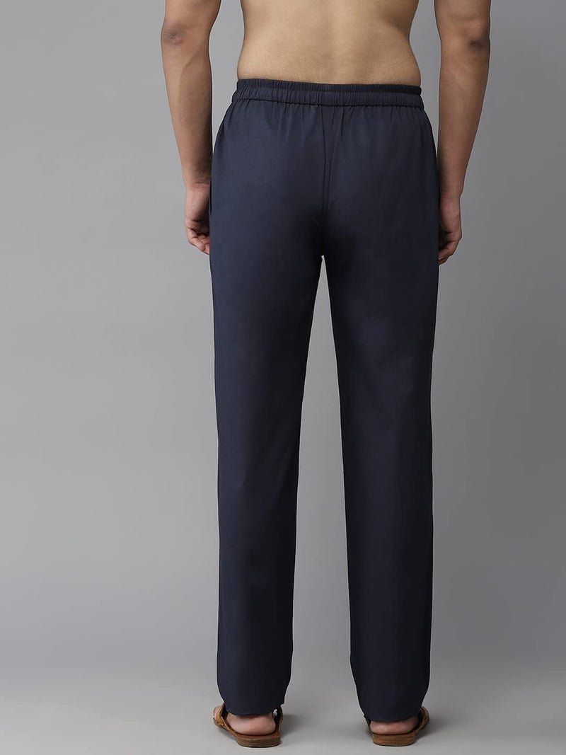See Designs Men Deep Brown & Navy Blue Solid Pure Cotton Men's Pyjama (Pack of 2)_SDCBPJ168L - Image 5