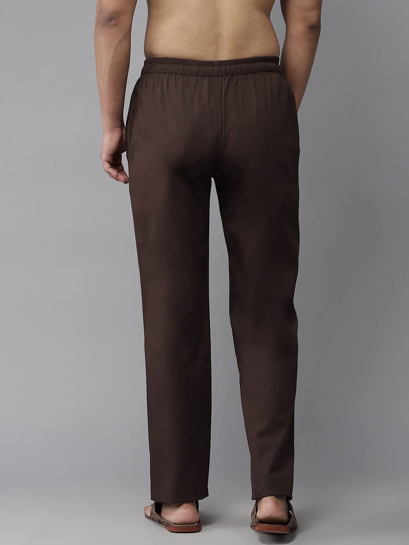 See Designs Men Deep Brown & Navy Blue Solid Pure Cotton Men's Pyjama (Pack of 2)_SDCBPJ168L - Image 4