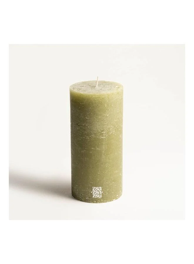 Zsa Zsa Zsu Deurne Green Paraffin Candle 9x9x19 Cm.
