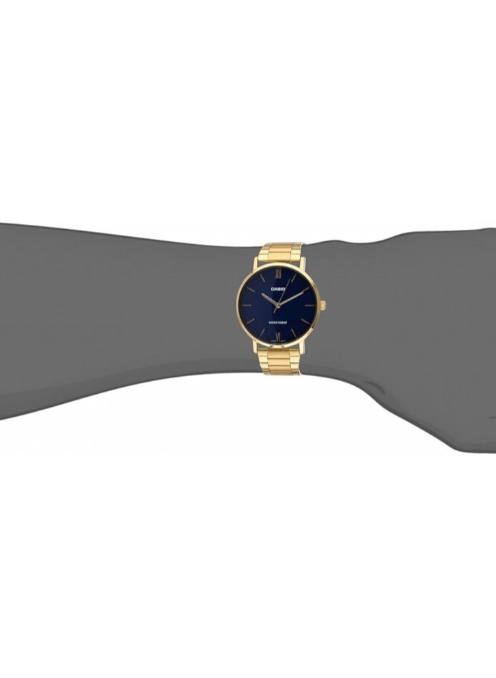 كاسيو ساعة كاسيو MTP-VT01G-2BUDF للرجال، رسمية، مينا زرقاء، سوار ذهبي - Image 4