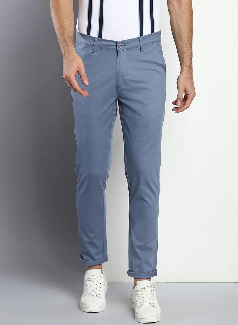 Dennis Lingo light blue Men's Steel Blue Tapered Fit Cotton Chino for Men | Best Price UAE