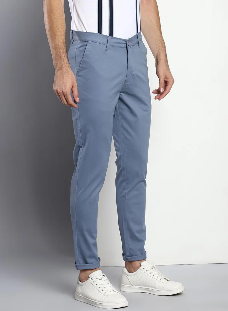 Dennis Lingo light blue Men's Steel Blue Tapered Fit Cotton Chino for Men | Best Price UAE