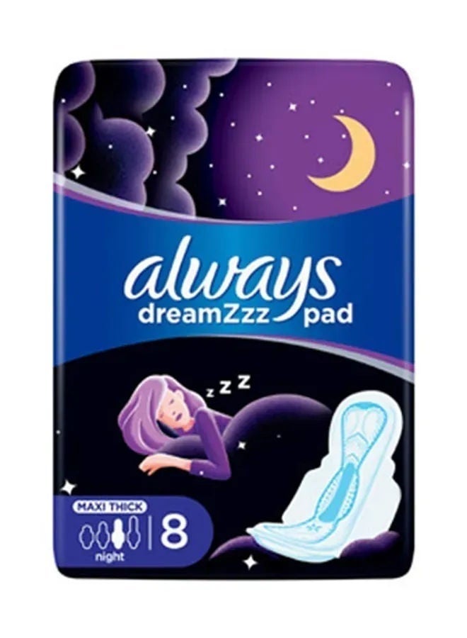 Always Night Sanitary Pads With Wings, Long, 8 Pcs