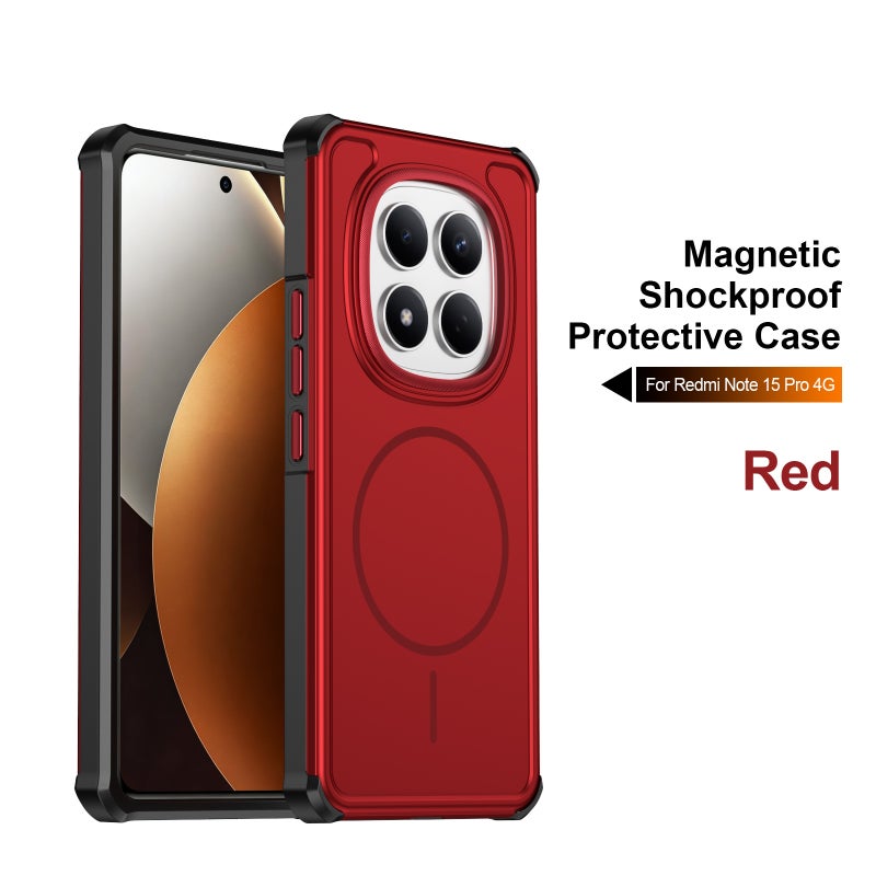 غطاء MagSafe، أزرق، TPU + PC، مغناطيس قوي، مقاوم للصدمات لـ Redmi Note 15 مغناطيسي من مادة TPU باللون الأزرق لترتيب الأغراض للاستخدام العملي للاستخدام اليومي - Image 2