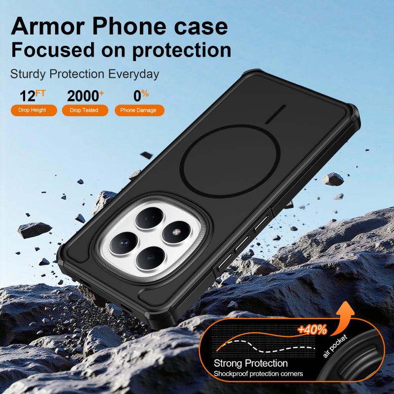 غطاء MagSafe، أزرق، TPU + PC، مغناطيس قوي، مقاوم للصدمات لـ Redmi Note 15 مغناطيسي من مادة TPU باللون الأزرق لترتيب الأغراض للاستخدام العملي للاستخدام اليومي - Image 3