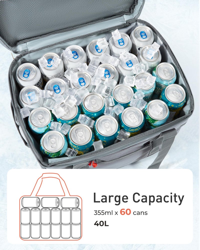 TOURIT Soft Sided Cooler Bag Insulated 48/60 Cans, Large Collapsible & Leakproof Ice Chest for Picnic, Beach, Camping, Travel - Image 5
