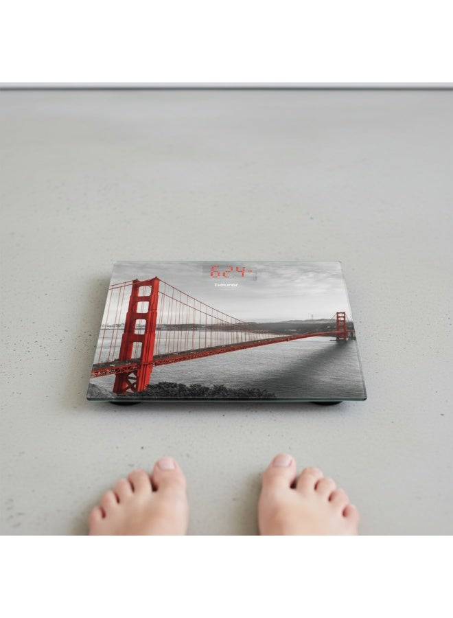 بيورير ميزان زجاجي رقمي  من بيورير جى اس 215 سان فرانسيسكو، سعة 180 كجم - Image 2