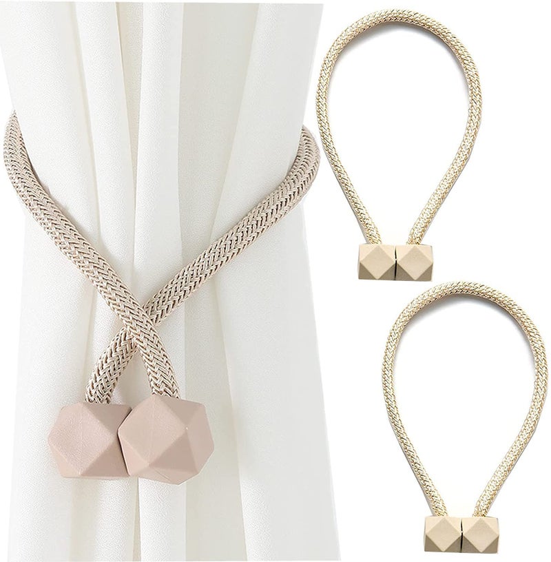NESTIC Magnetic Curtain Tiebacks Decorative Drape Tie Backs Rope Holdback Holder for Window Draperies Shower Curtains Pack of 2 Multicolor