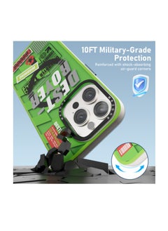 Mezone Destroyer iPhone 14 MagSafe Case, Shockproof & Anti-Yellowing Phone Case Reinforced Corners with Airguard, Yellow Green  - Image 4
