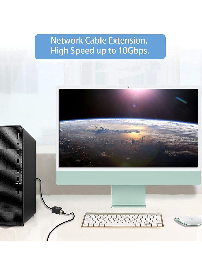 RJ45 Coupler, 10 Pack in Line Coupler Cat7/ Cat6/ Cat5e Ethernet Cable Extender Adapter Female to Female, Network Cable Coupler Female to Female (Black) - Image 4